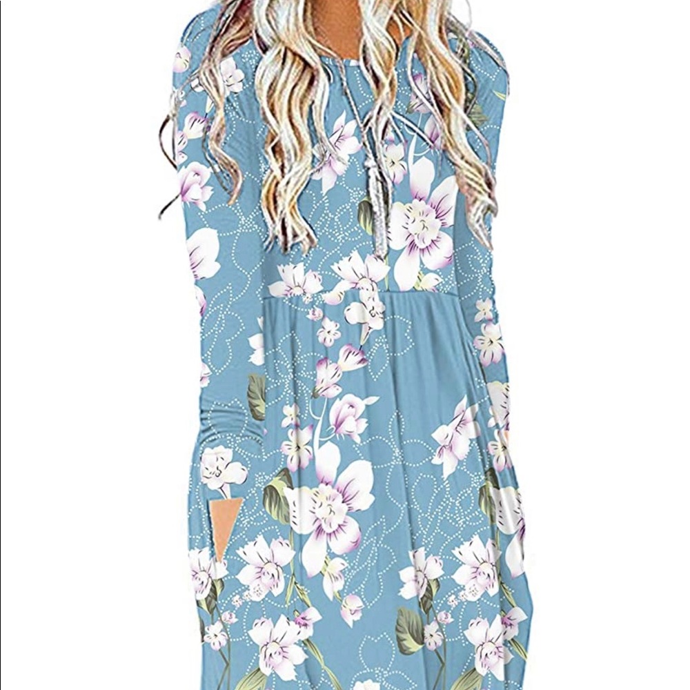 Flower dress Light blue. New. Size L